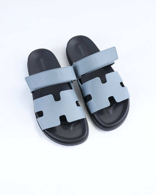 Chypre Sandal Homme in Gris Antarctique Epsom Leather
