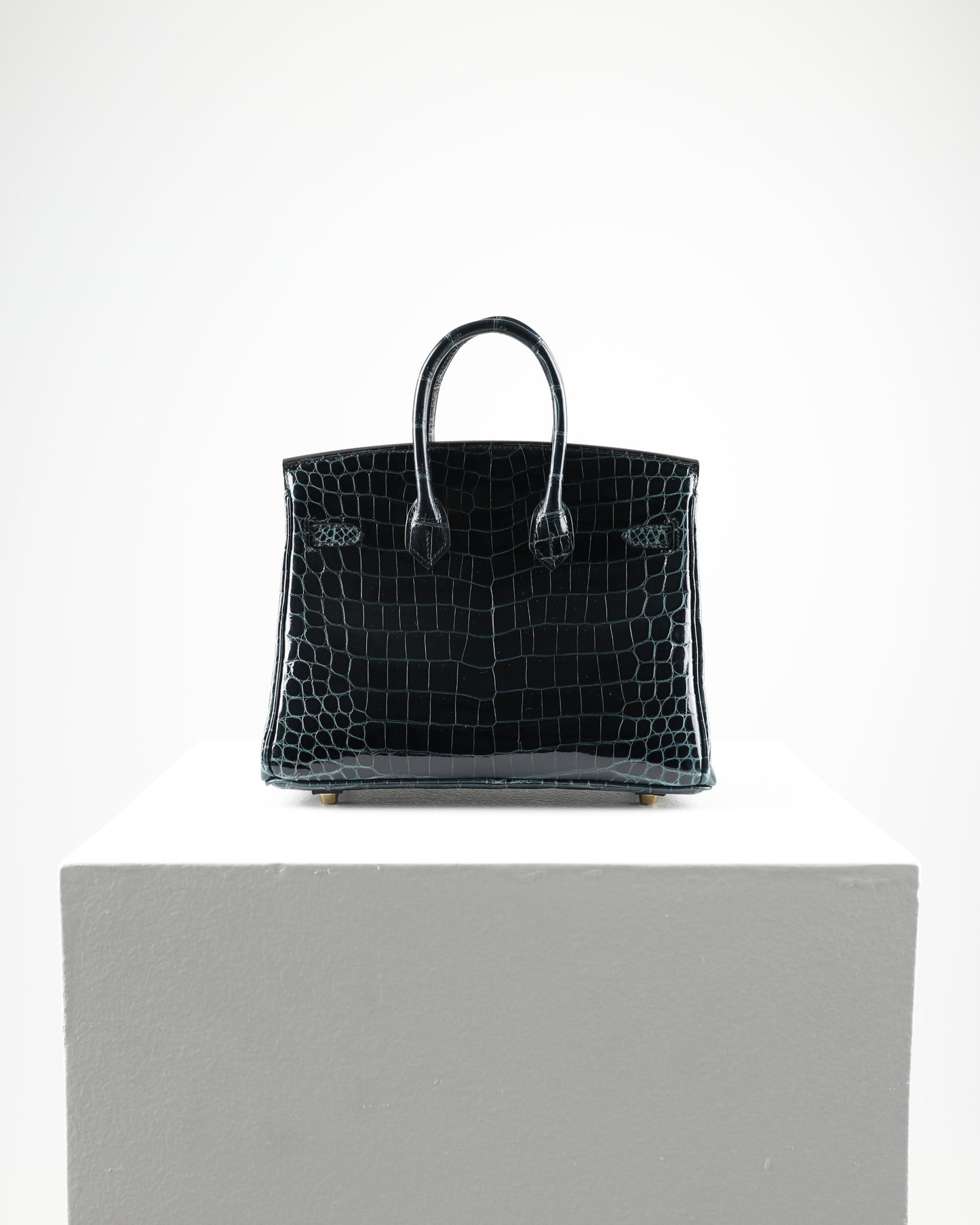 Birkin 25 Vert Fonce Niloticus Crocodile with Gold Hardware