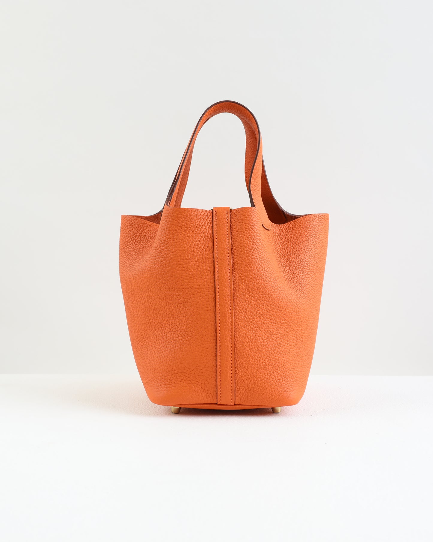 Picotin 18 Orange in Clemence Leather with Gold Hardware