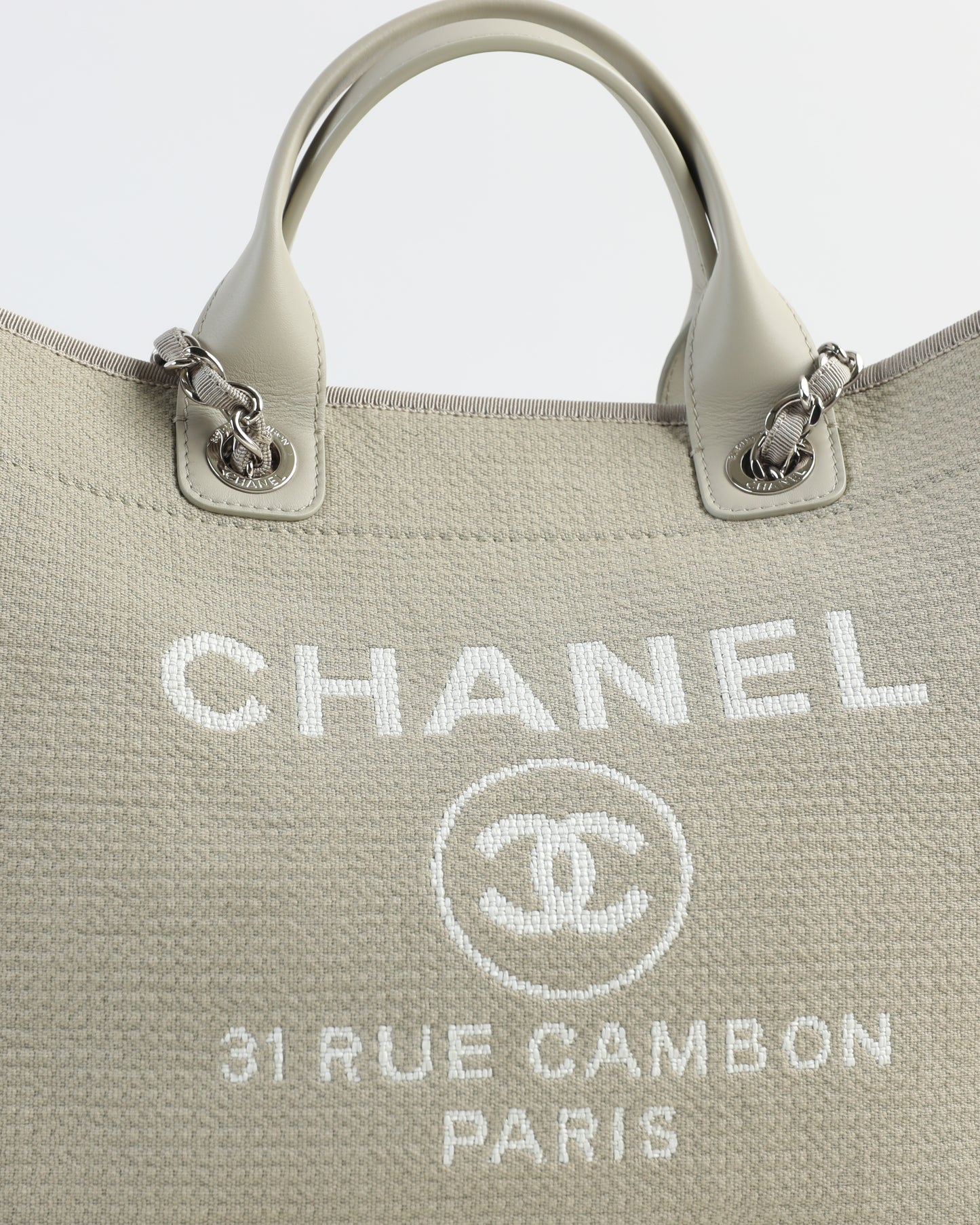 Chanel Deauville Large Gray Tote Bag