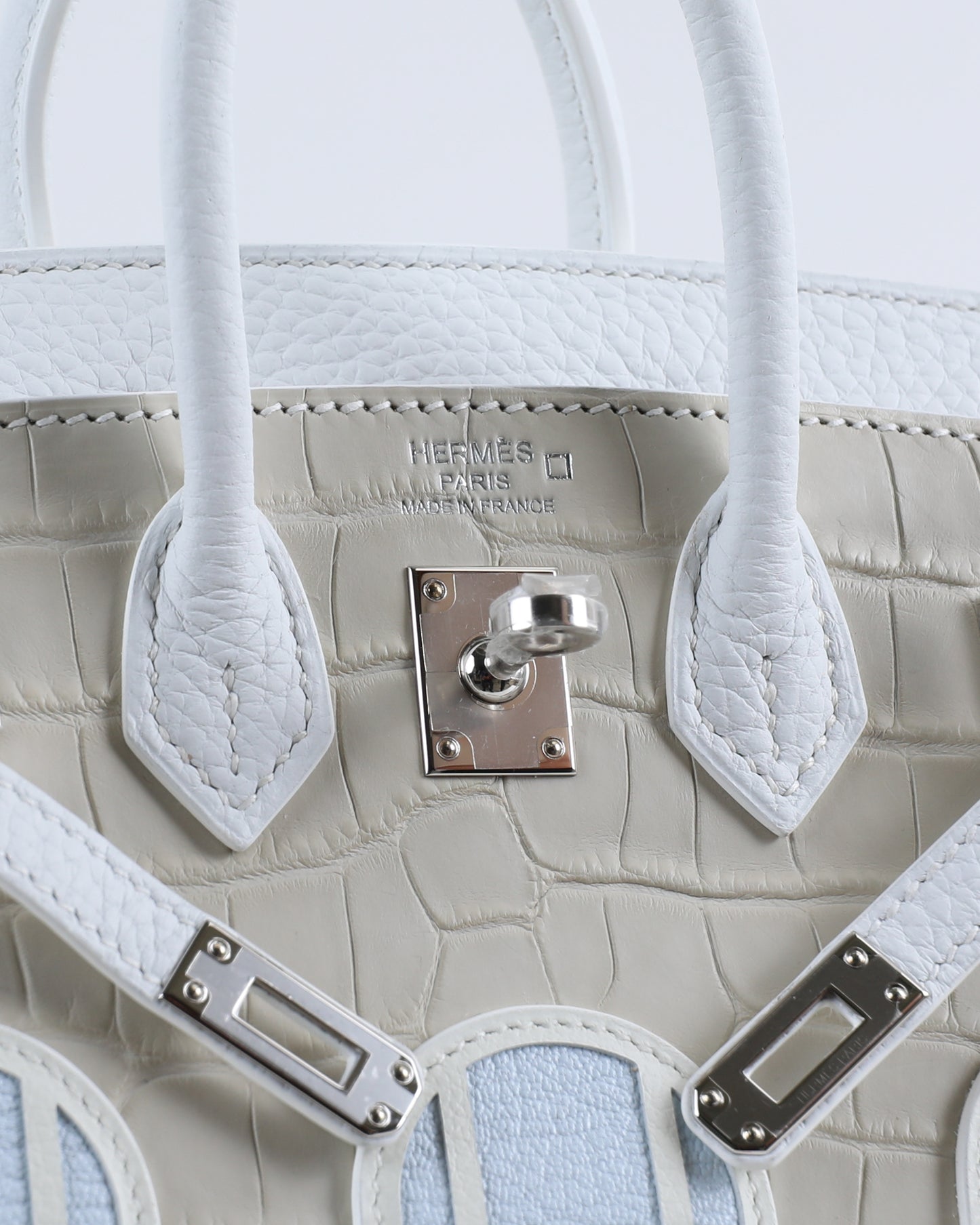 Birkin 20 Faubourg White Matte Alligator with Palladium Hardware