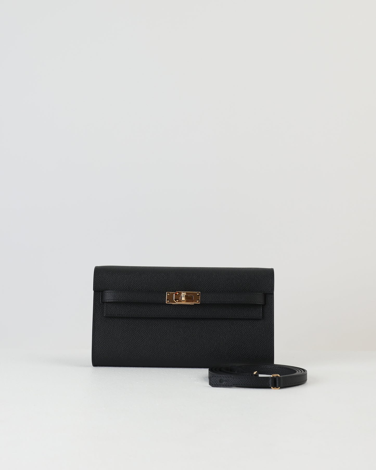 Kelly To Go Black in Epsom Leather with Gold Hardware