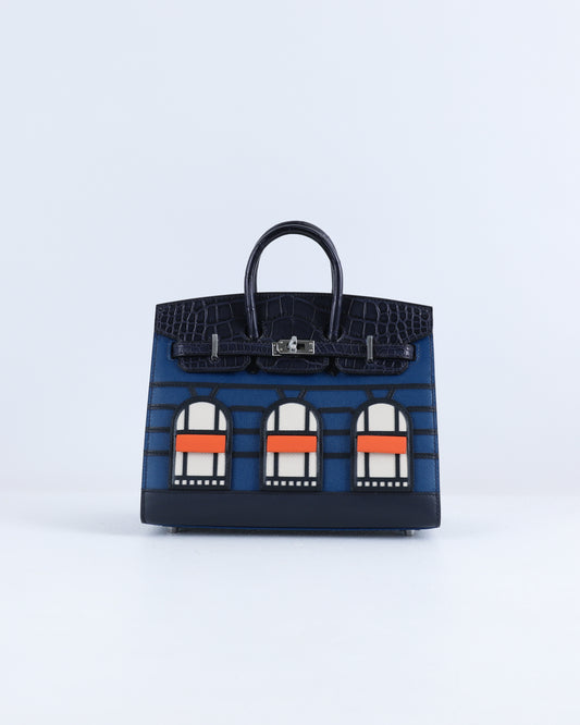 Birkin 20 Faubourg Night Bleu Marine with Palladium Hardware