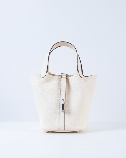 Picotin 18 Nata in Taurillon Clemence Leather with Palladium Hardware
