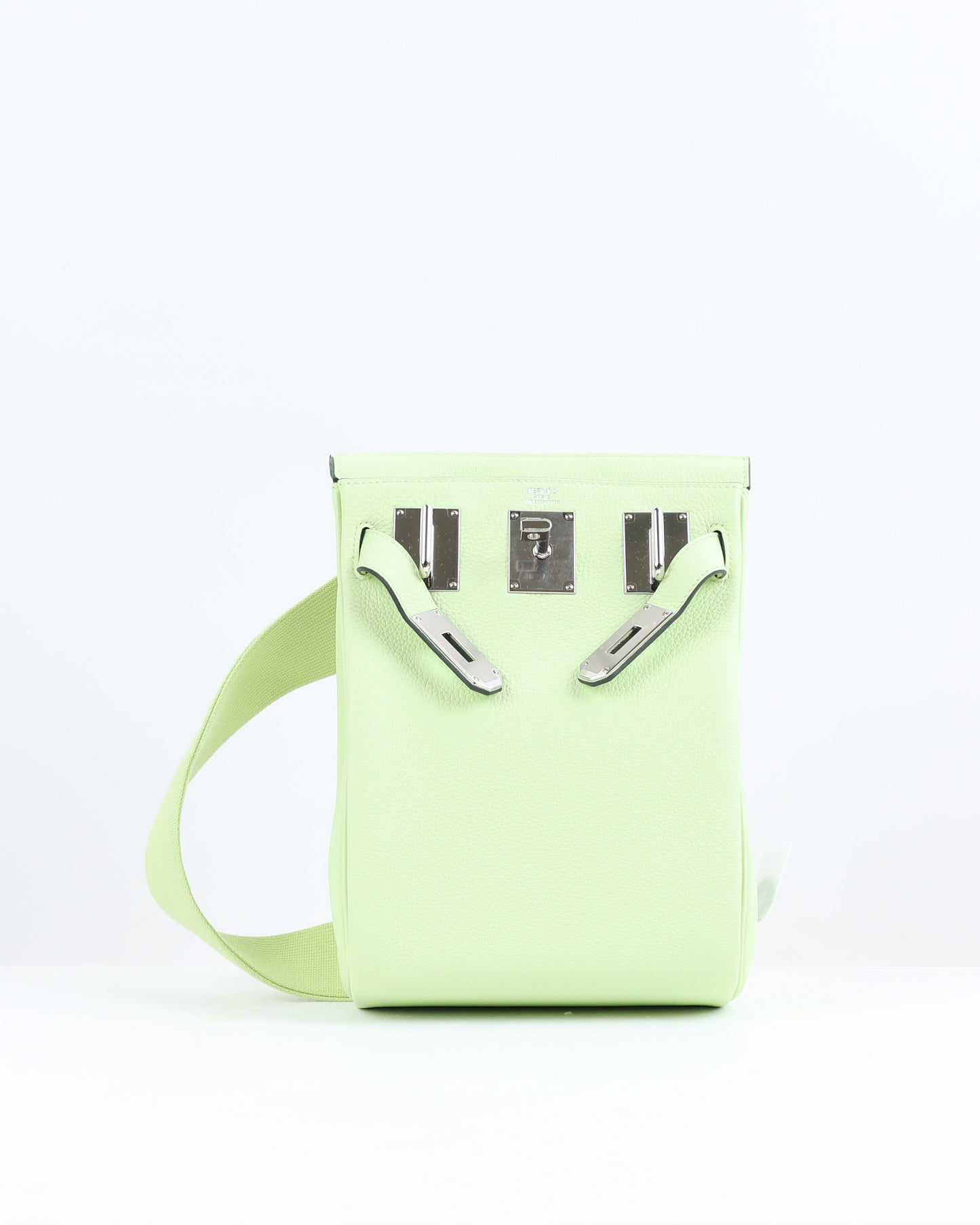 Hac A Dos PM Backpack Vert Absinthe in Togo Leather with Palladium Hardware