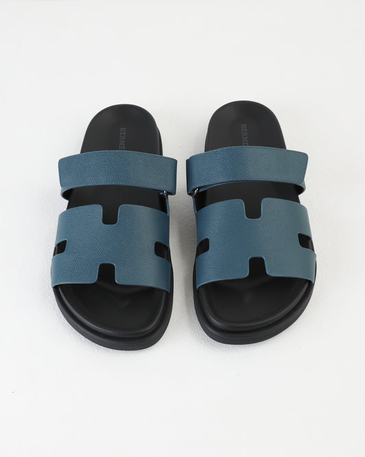 Chypre Sandal Homme in Blue Celeste Epsom