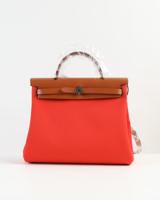 Herbag Zip 31 Naturel/Red OrangeHunter Cowskin/Military Canvas with Palladium Hardware
