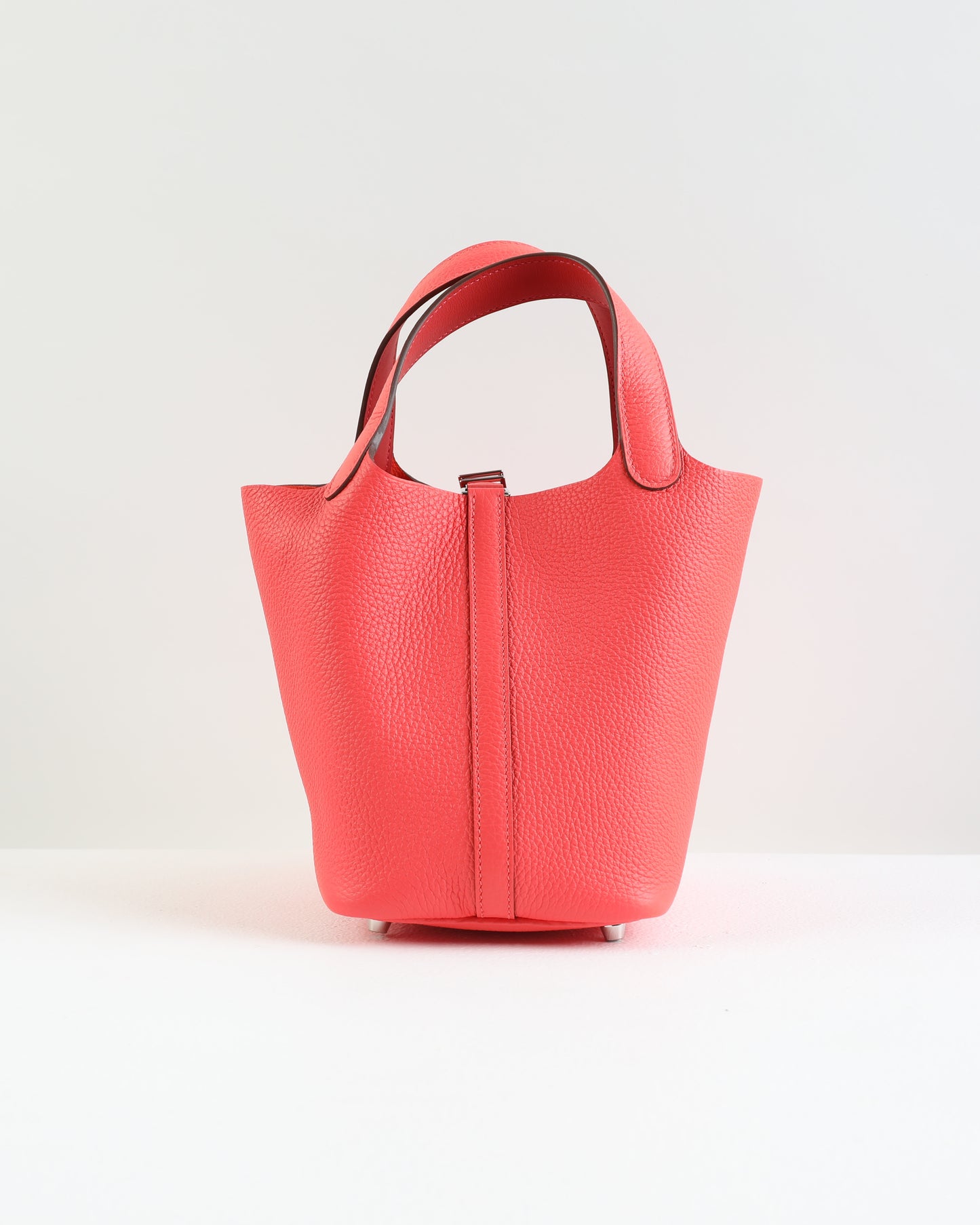 Picotin 18 Bi Color Rose Texas/Vermillon in Clemence Leather with Palladium Hardware