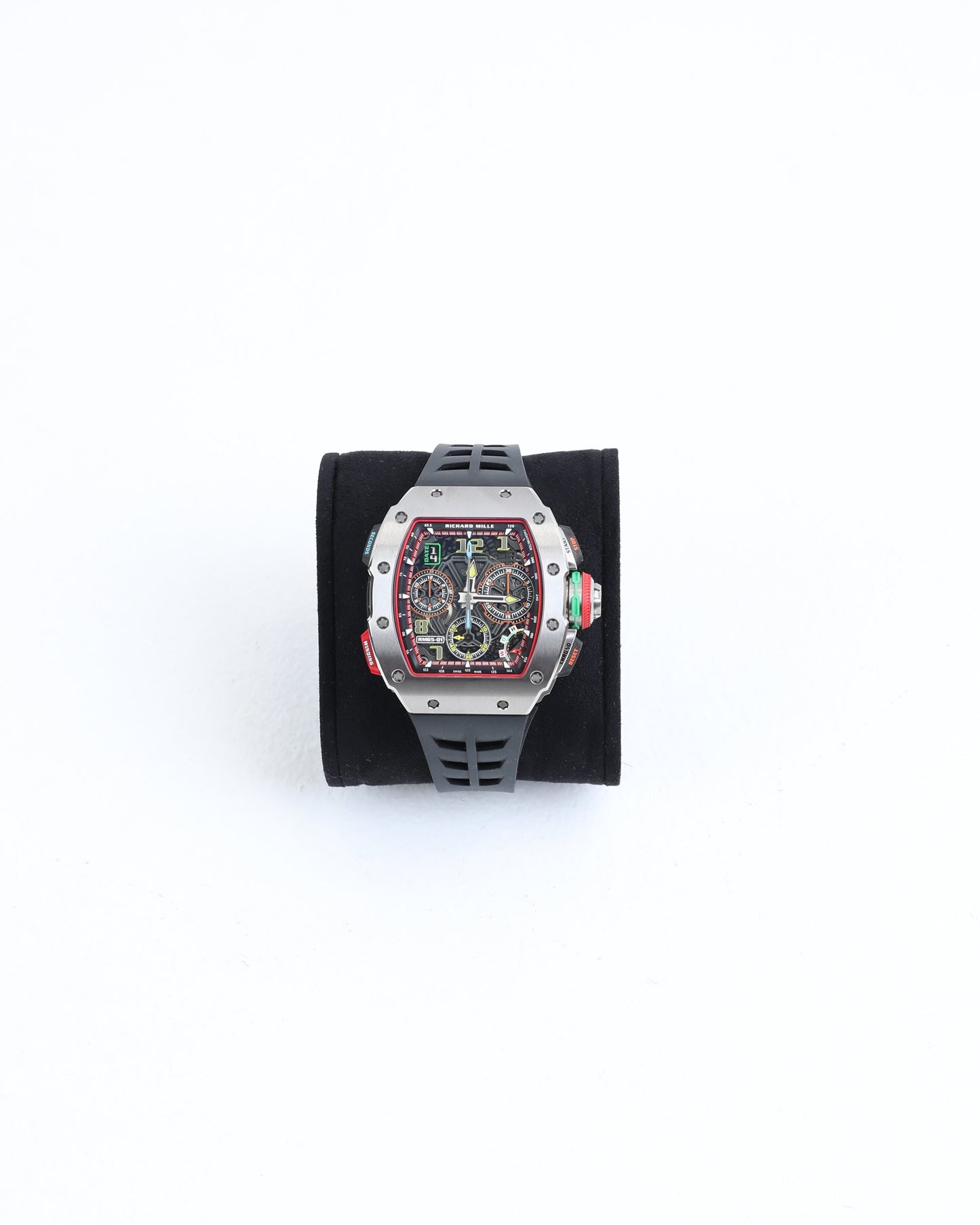 Richard Mille Rm 65-01 Automatic Split Seconds Chronograph Carbon Black Rubber Strap