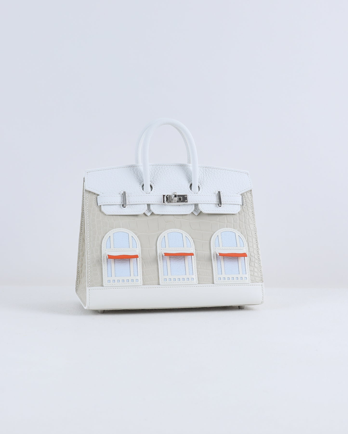 Birkin 20 Faubourg White Matte Alligator with Palladium Hardware