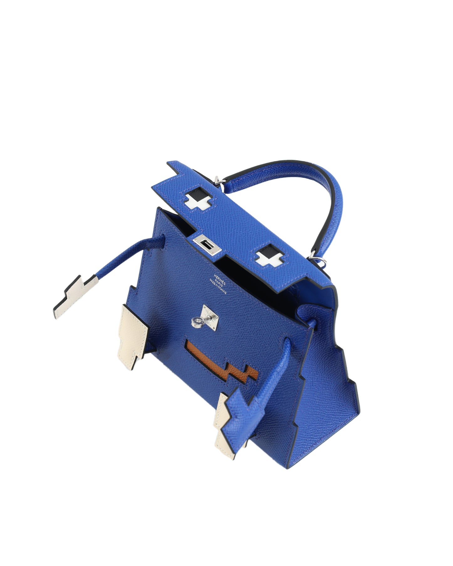 Kelly Doll Quelle Idole Picto Bleu Royale, Nata, Gold Epsom with Palladium Hardware