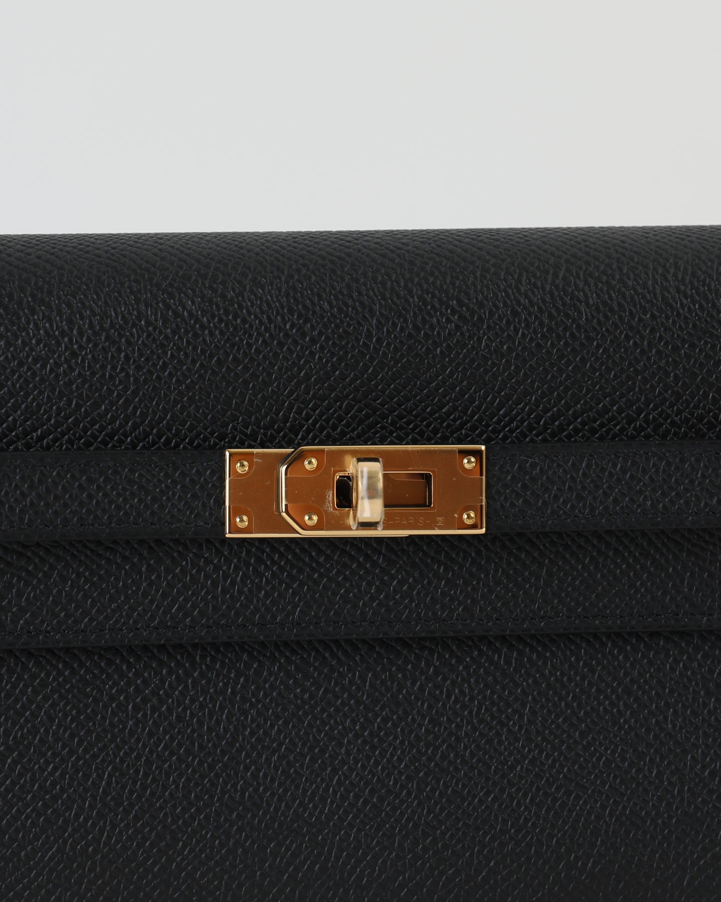 Kelly To Go Black in Epsom Leather with Gold Hardware