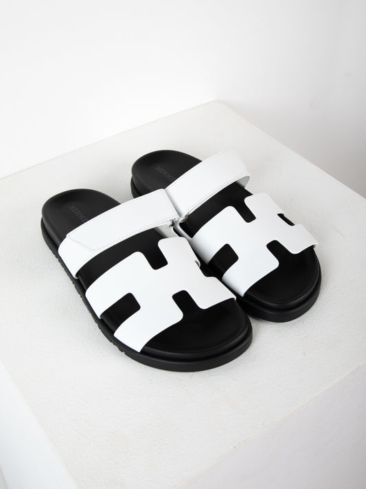 Chypre Sandal Femme in White Calfskin