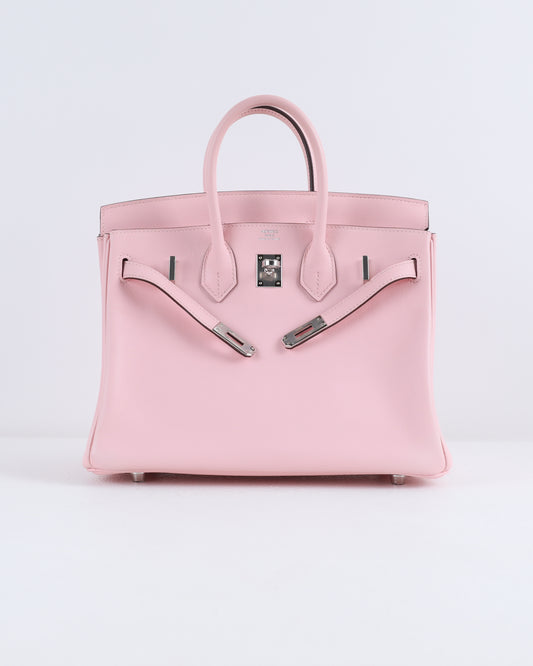 Birkin 25 Rose Sakura in Swift Leather with Palladium Hardware