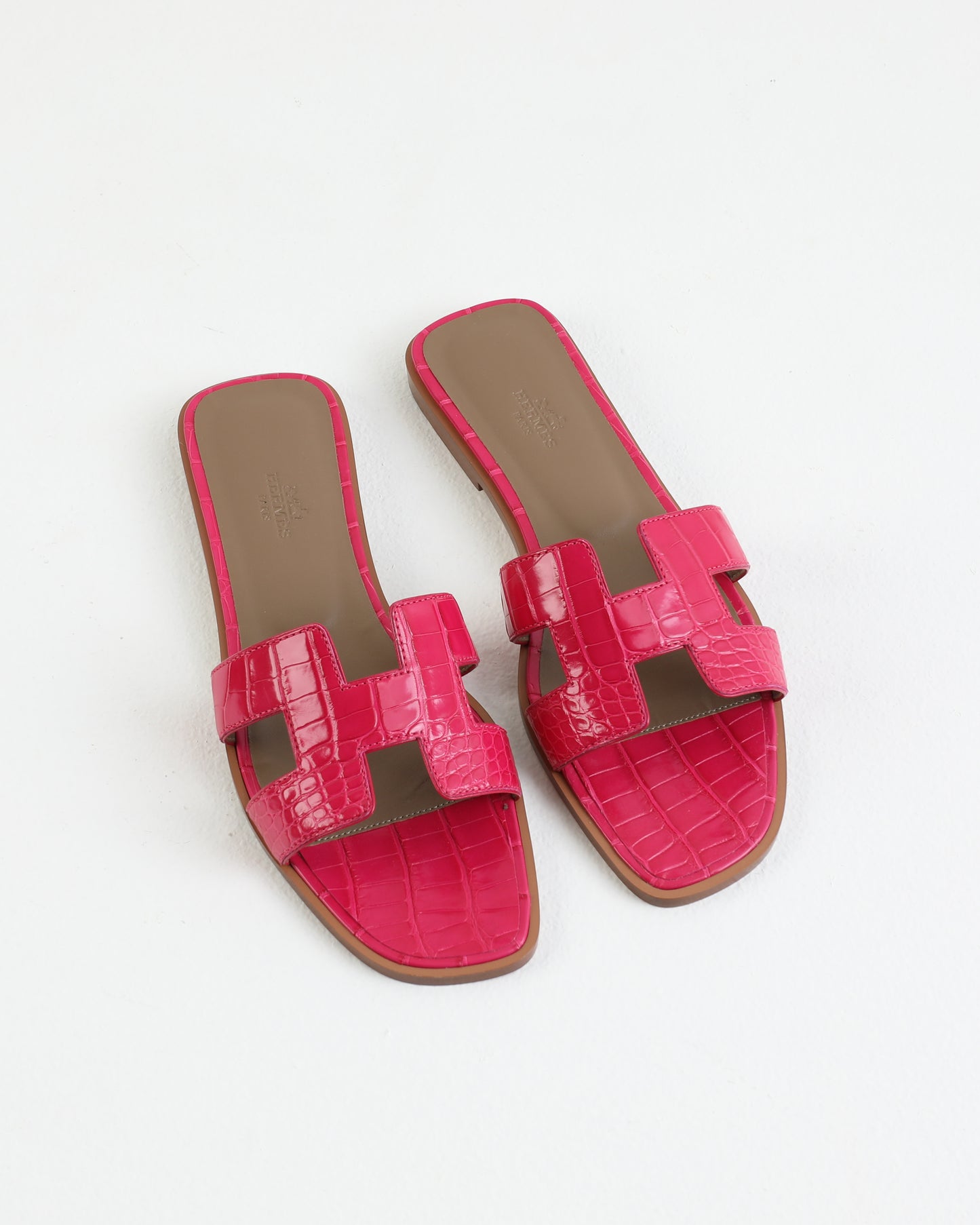 Oran Sandal in Rose Mexico Alligator Leather