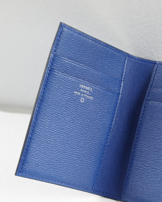 MC2 Euclide Card Holder in Blue Matte Alligator Mississippiensis