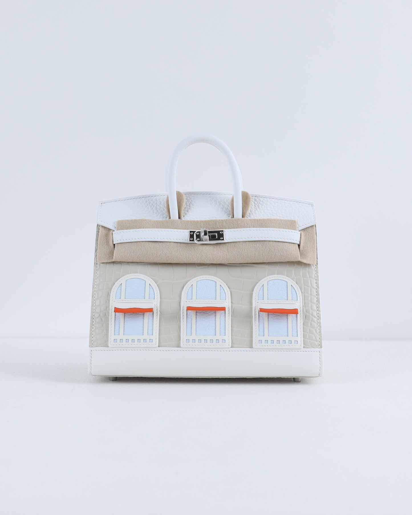 Birkin 20 Faubourg White Matte Alligator with Palladium Hardware