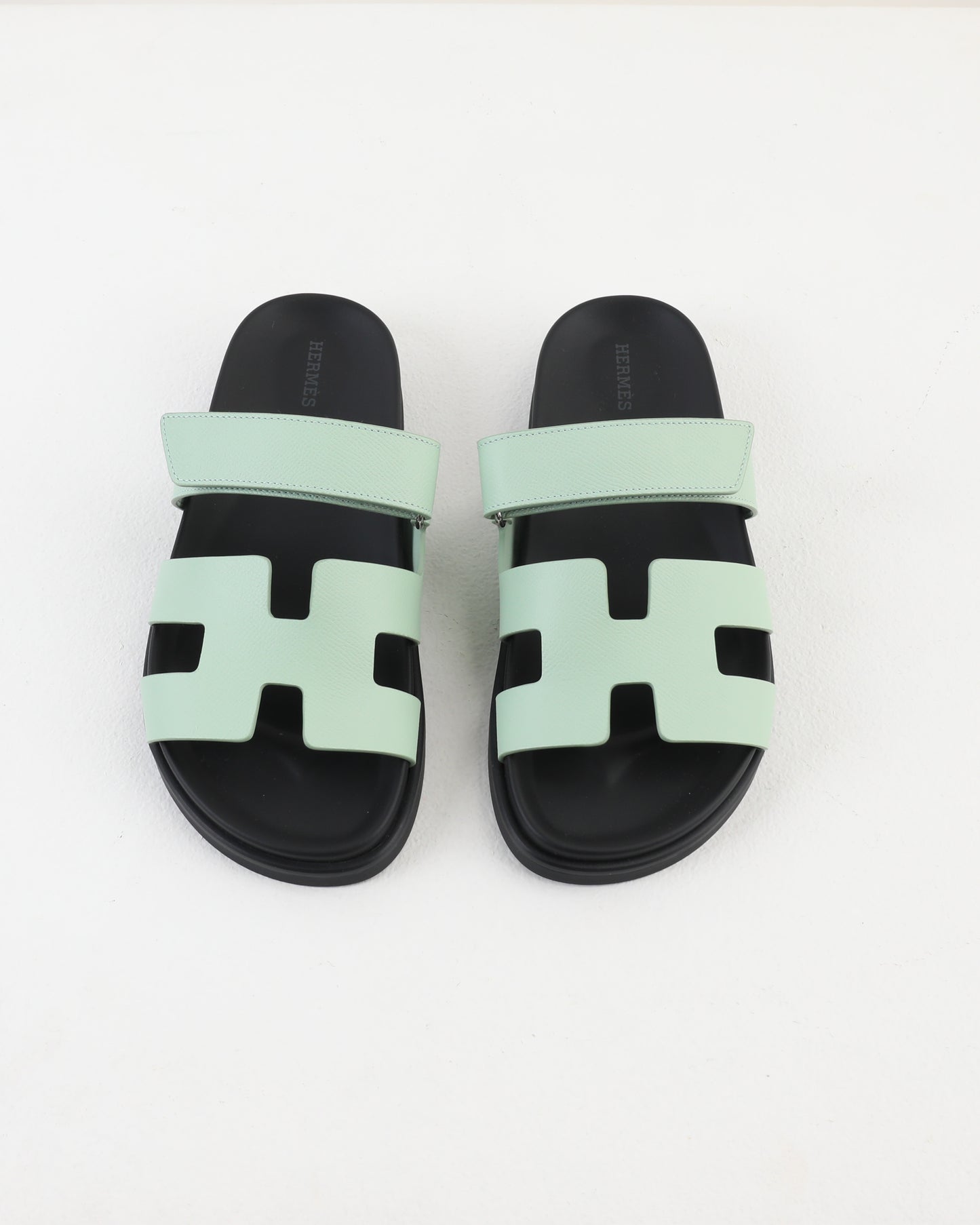 Chypre Sandal Femme in Vert Jade Epsom Leather