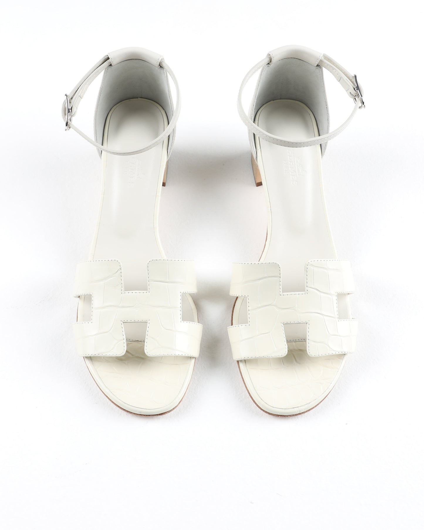 Encens 50 Sandal in White Alligator Leather