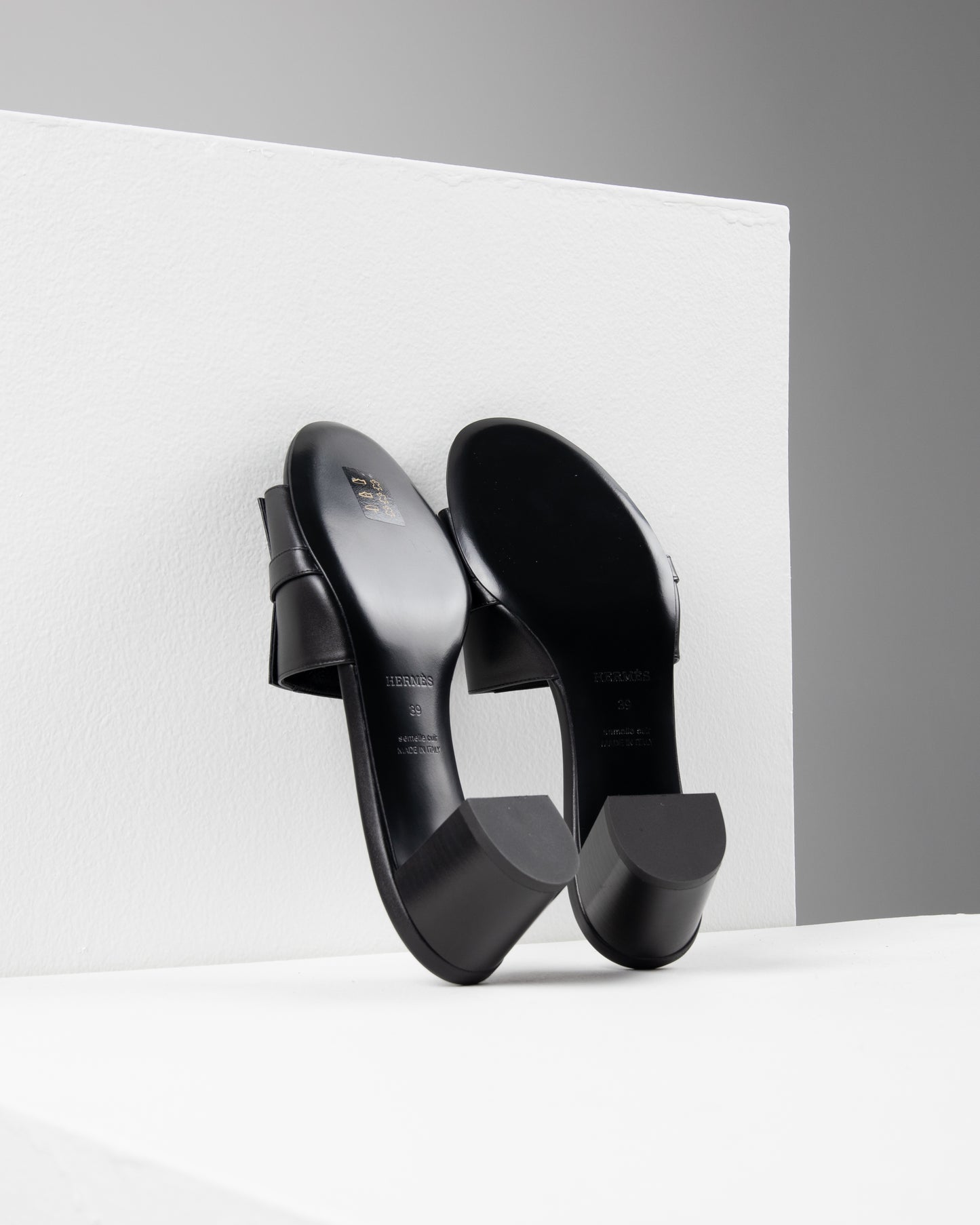 Gigi 50 Sandal in Black with Palladium Hardware