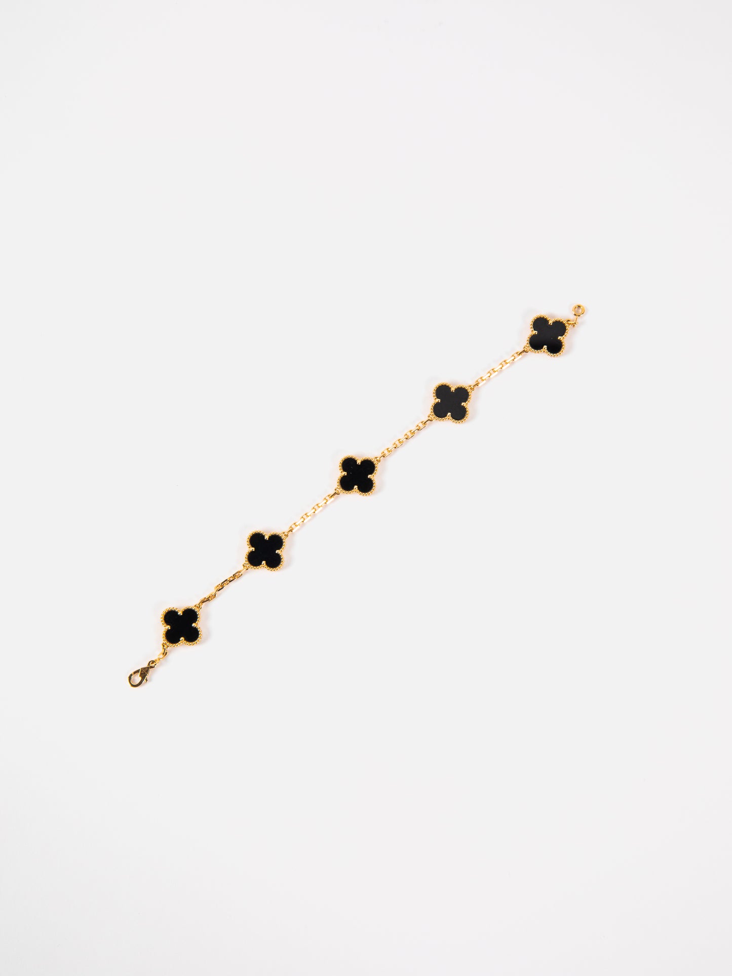 Van Cleef & Arples Onyx 5 Motif Alhambra Bracelet