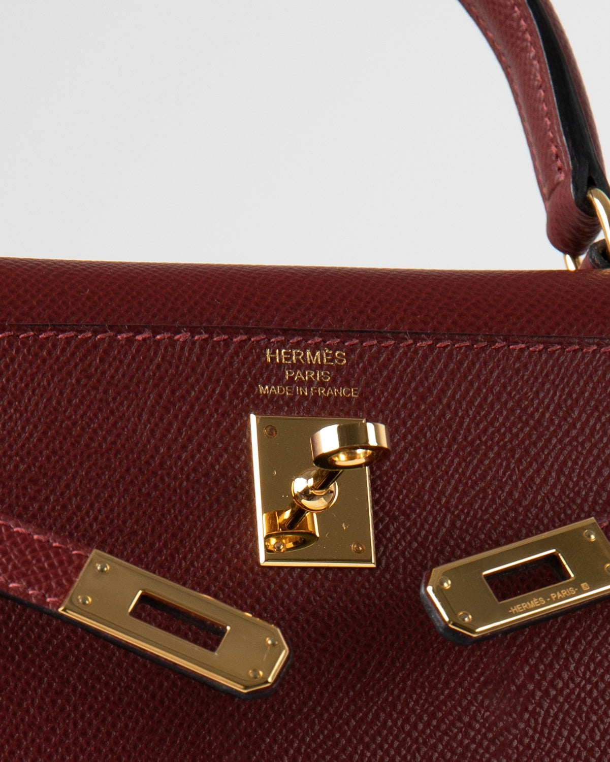 Kelly 25 Rouge Sellier in Epsom Leather with Gold Hardware