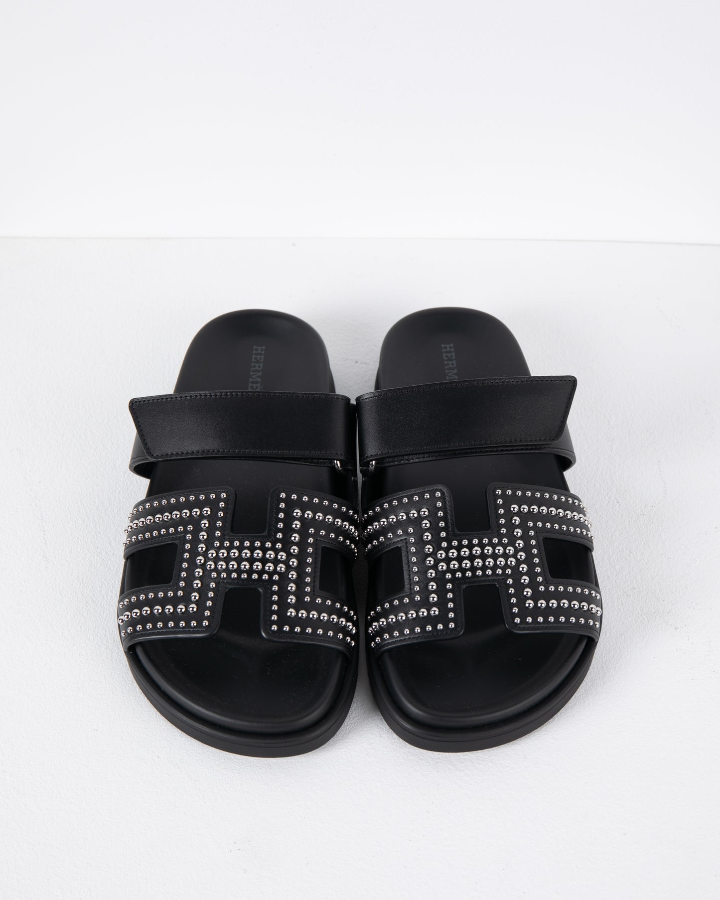 Chypre Sandal in Black with Mini Stud Details