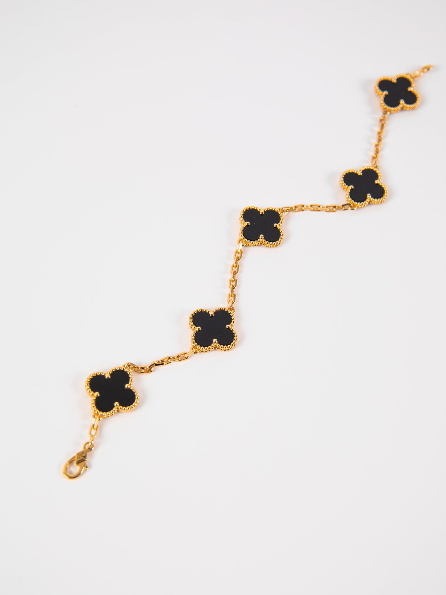Van Cleef & Arples Onyx 5 Motif Alhambra Bracelet