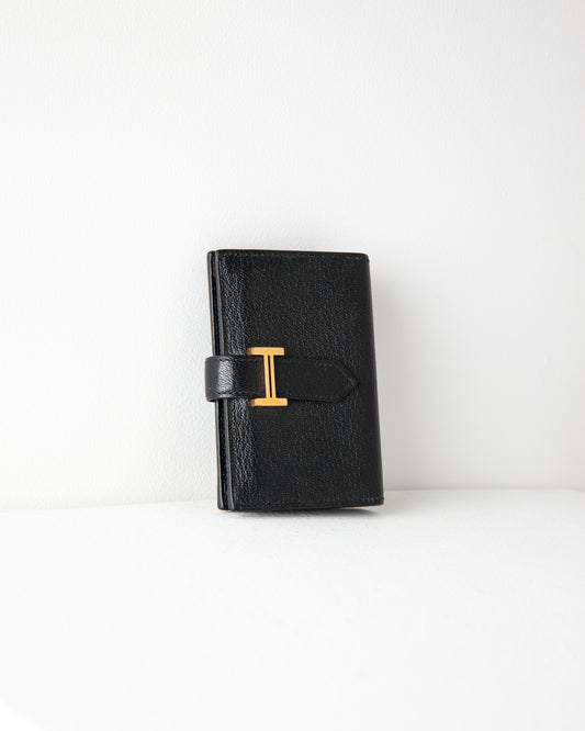 Bearn Wallet in Black with Gold Hardware