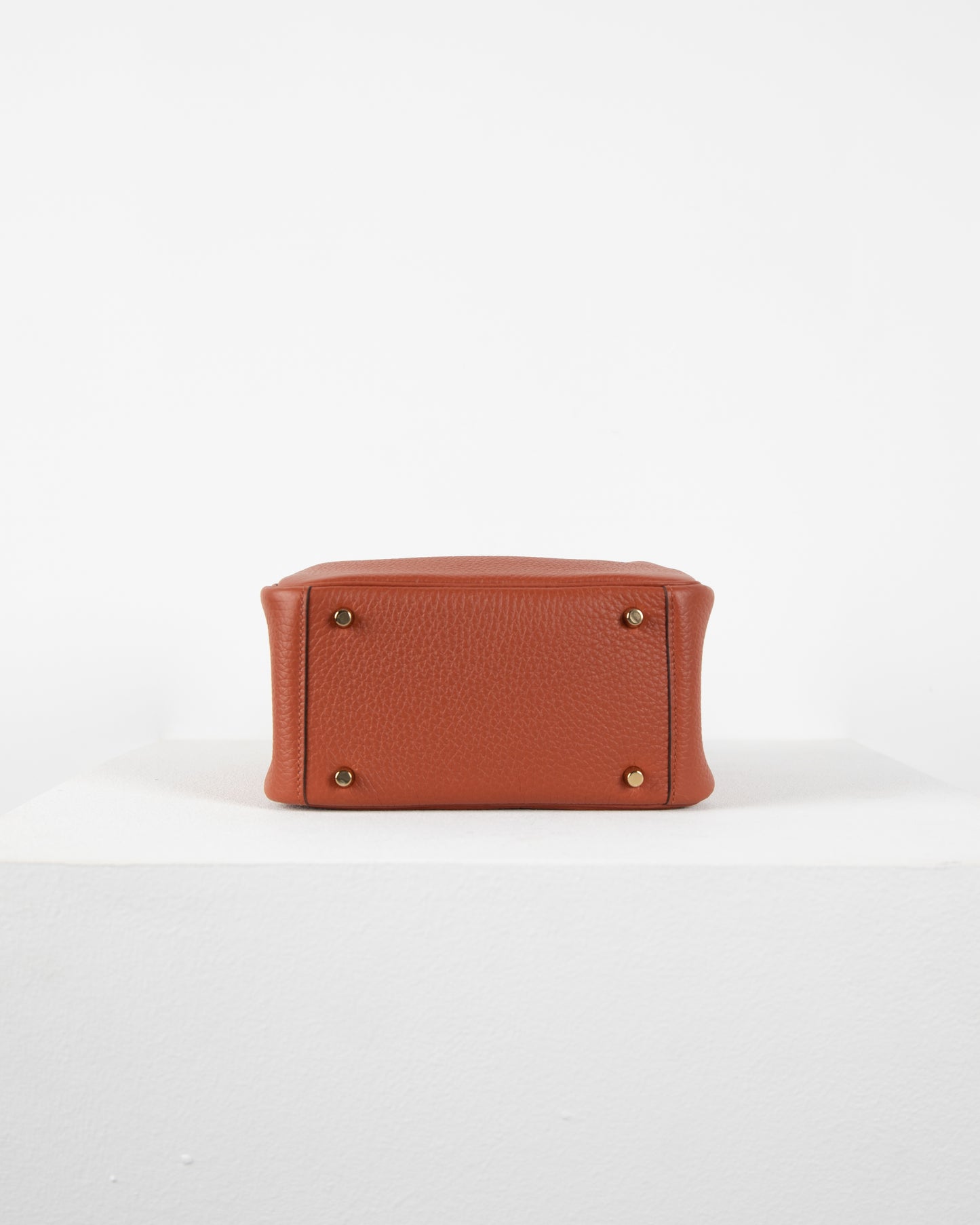 Mini Lindy Cuivre in Taurillon Clemence Leather with Maxi Quadrille in Gold Hardware