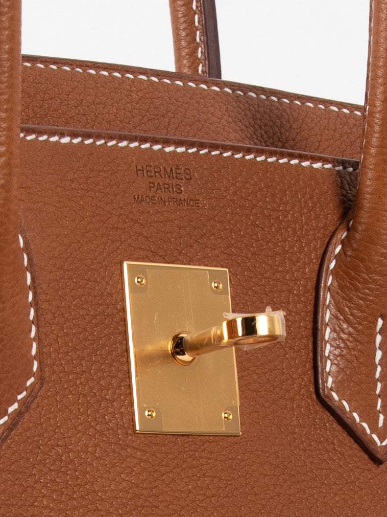 Birkin 30 in Gold Barenia Leather with Gold Hardware