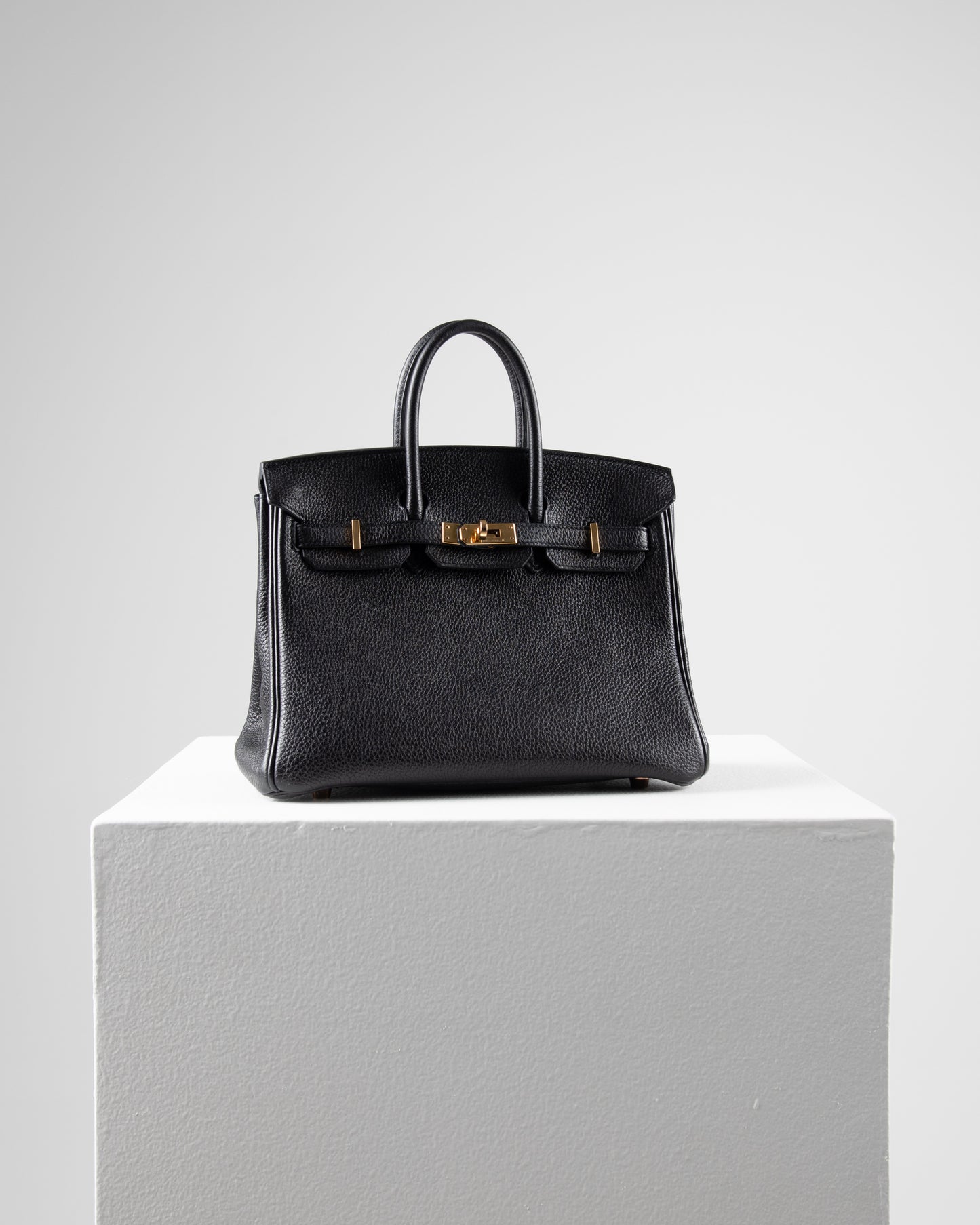 (Preloved) Birkin 25 Black in Togo Leather with Rose Gold Hardware