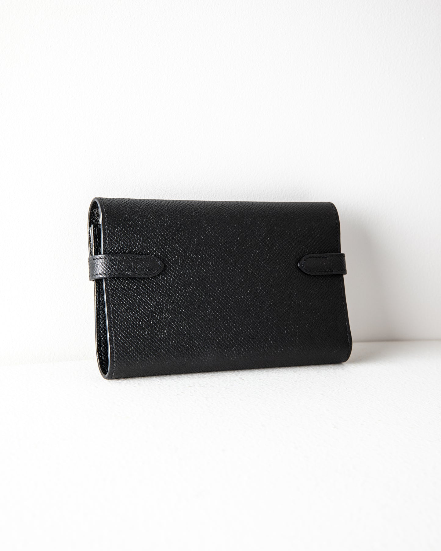 Kelly Wallet in Black with Gold Hardware