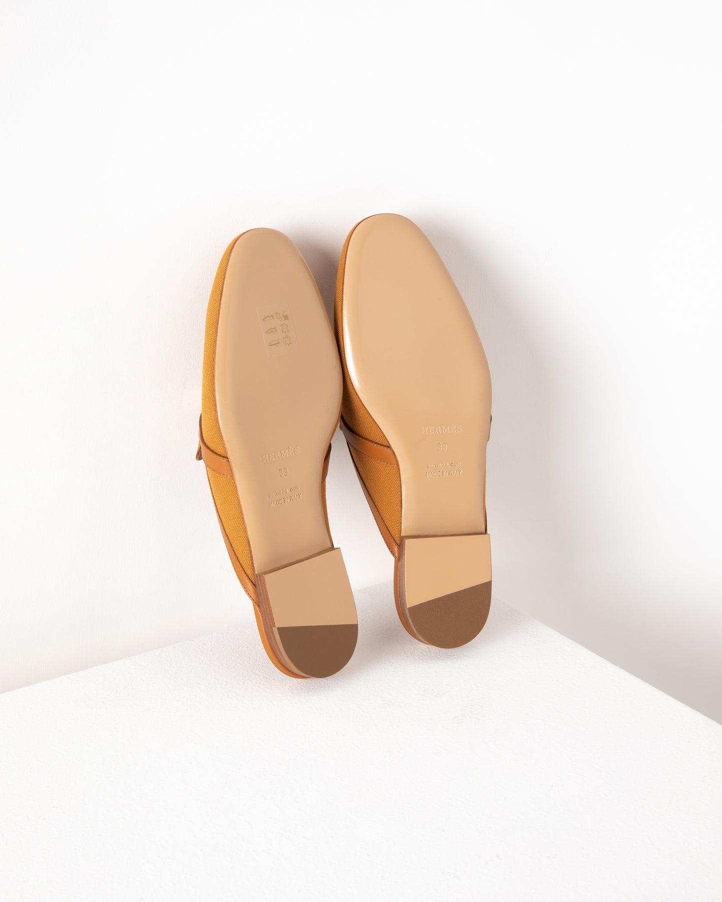 Oz Mule in Calfskin & Cotton Canvas with Palladium Hardware