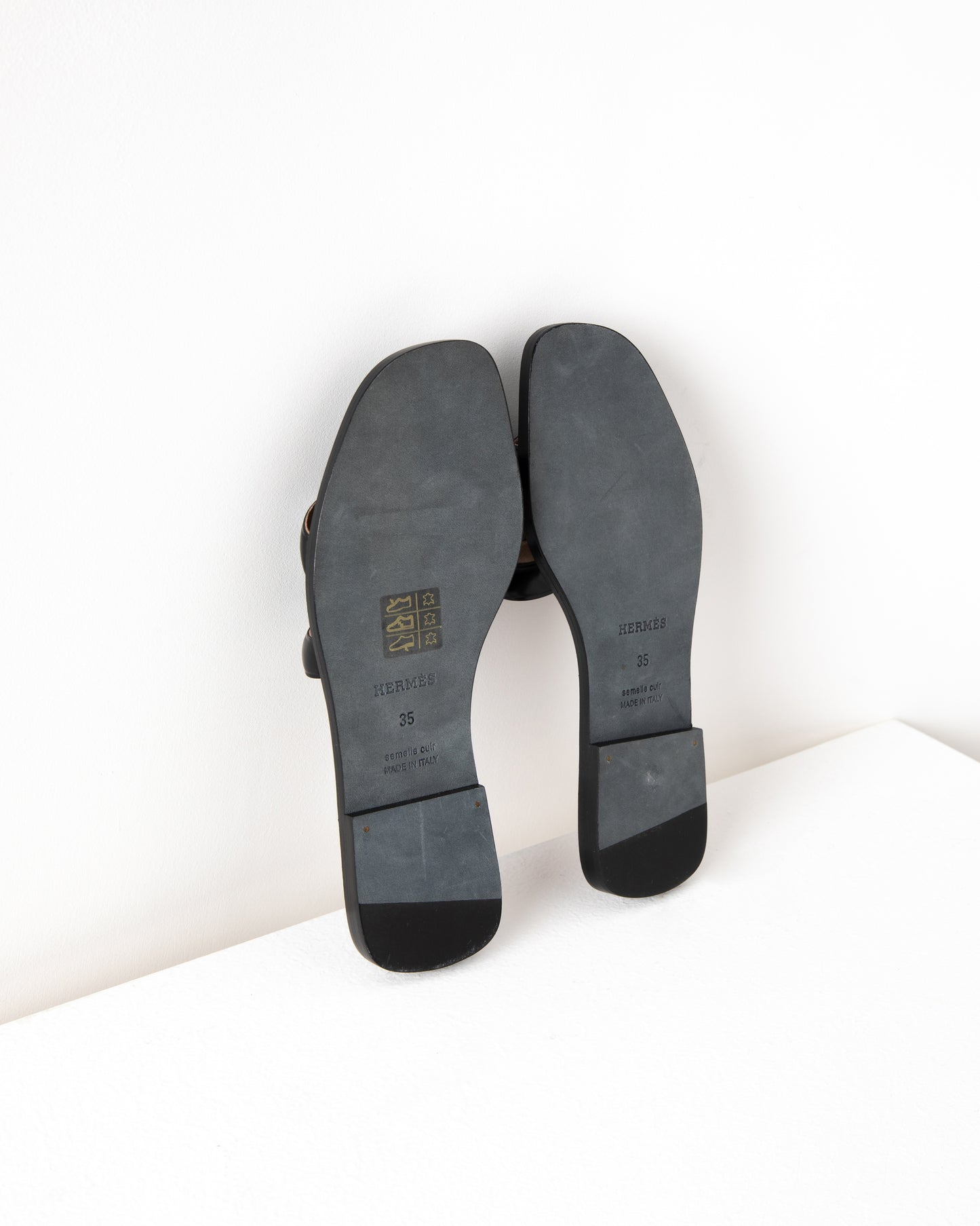 Omaha Sandal in Shiny Black Calfskin