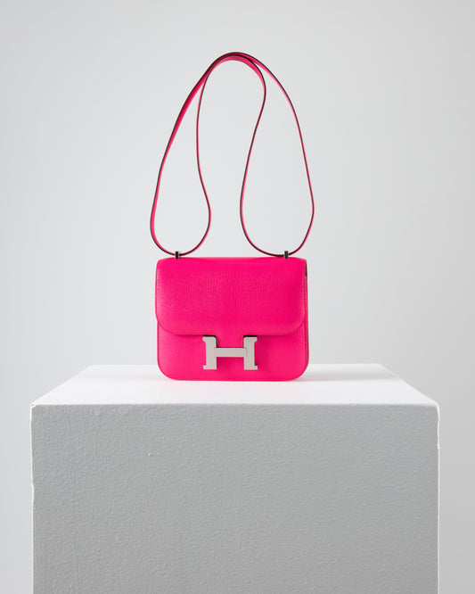 Constance 18 Rose Pop in Chevre Leather with Palladium Hardware