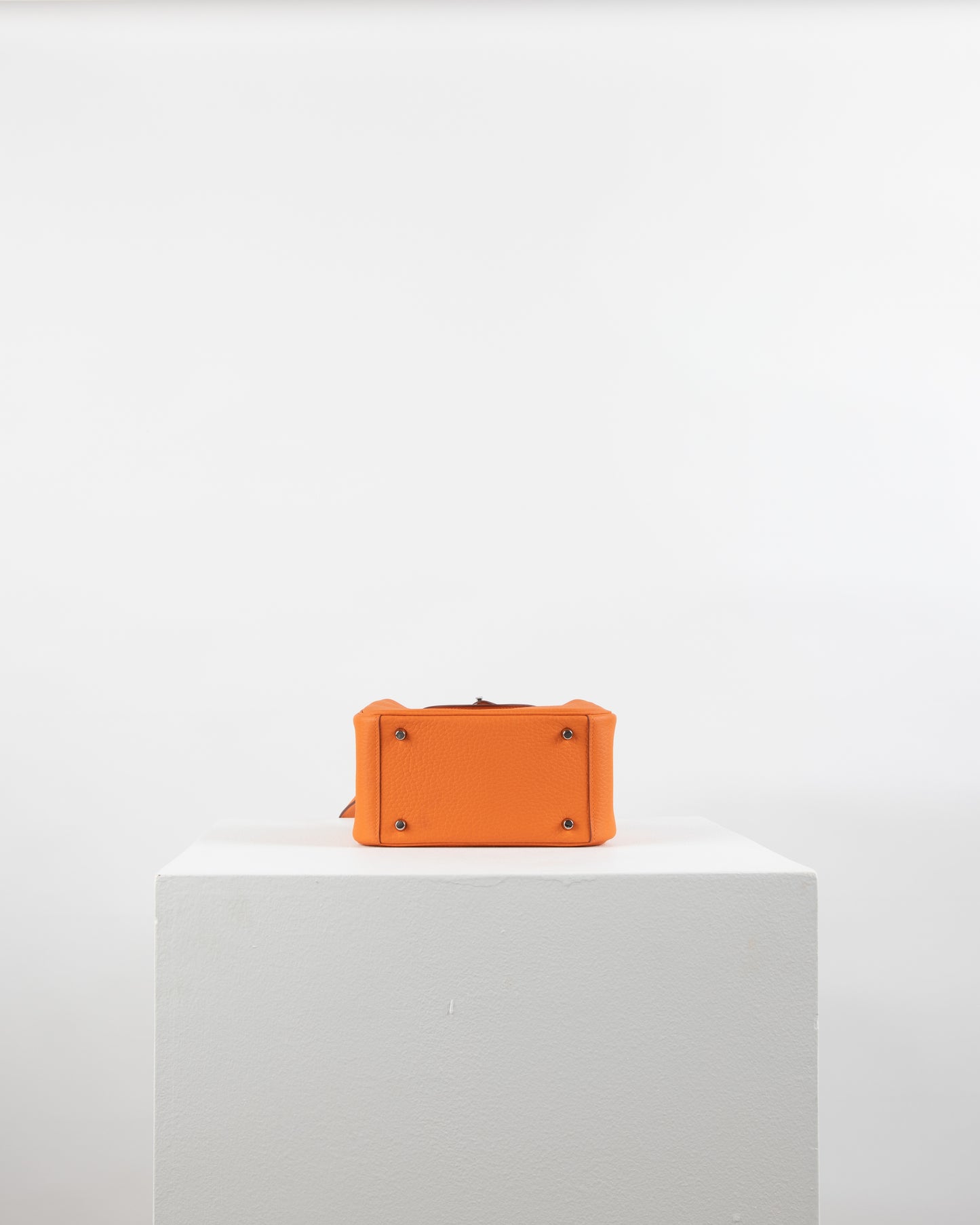 Mini Lindy Orange in Taurillon Clemence Leather with Palladium Hardware