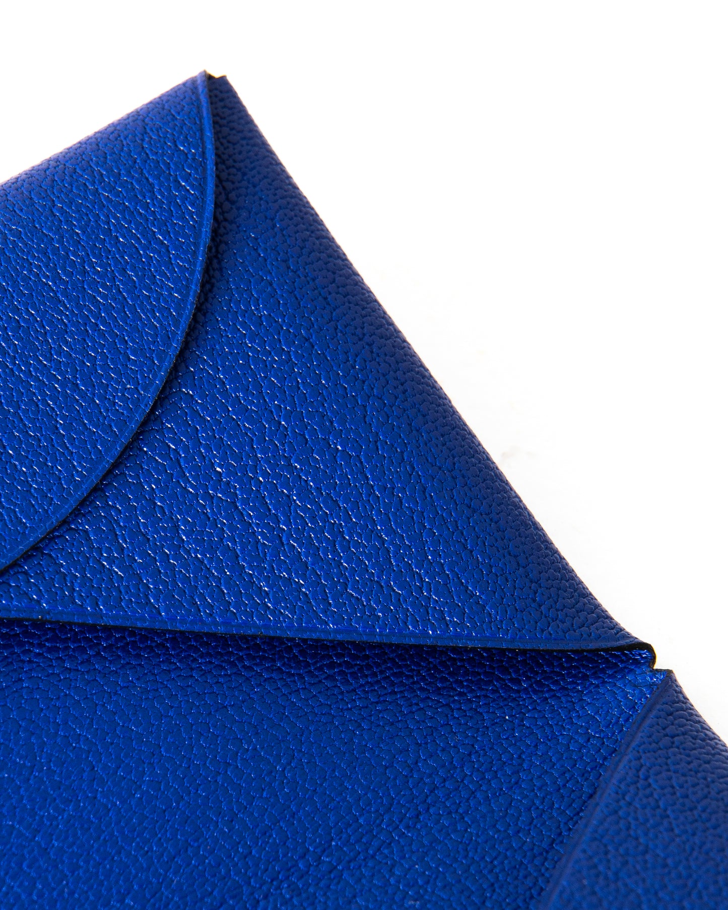 Calvi Card Holder in Bleu Electrique Chevre
