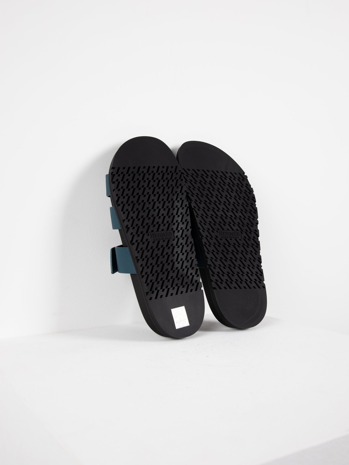 Chypre Sandal in Epsom Bleu Canard