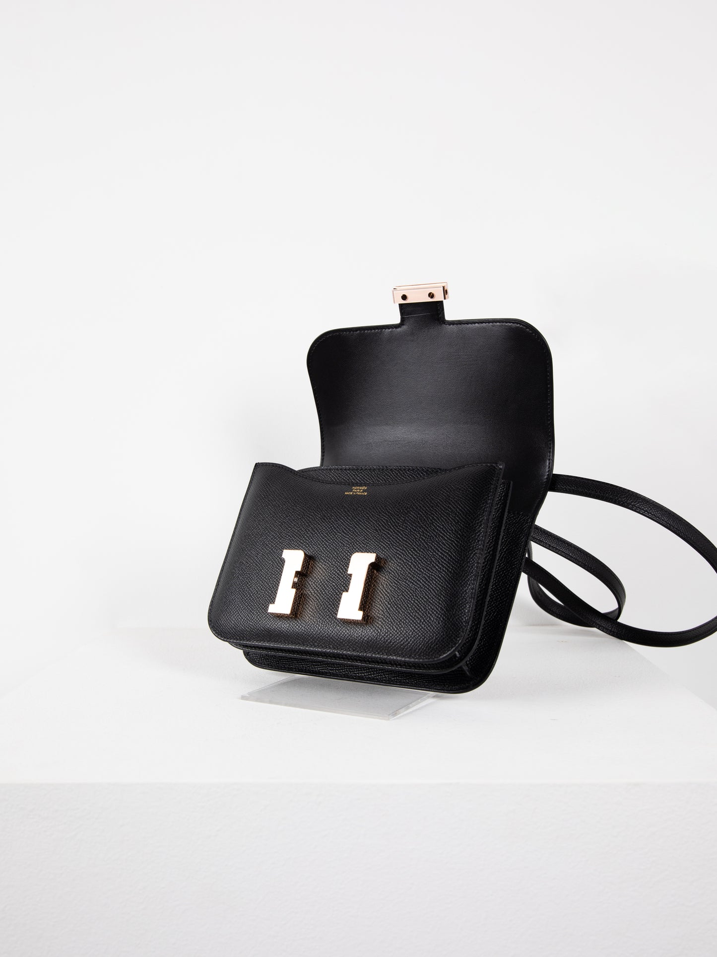 Constance 18 in Black with Rose Gold Hardware