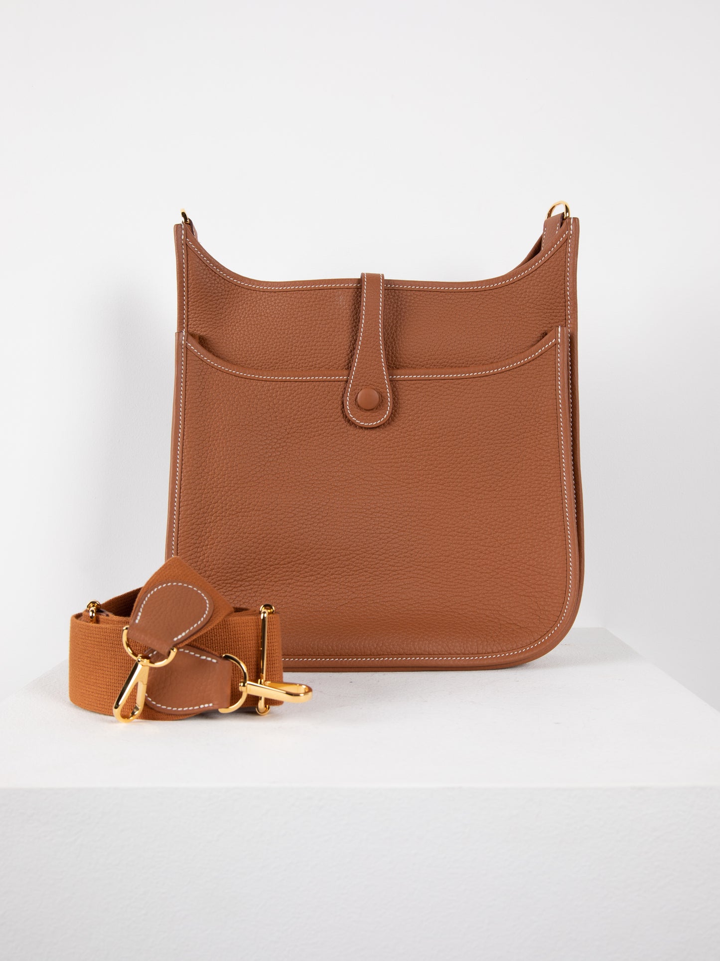 Evelyne Gold Togo Leather GM Bag
