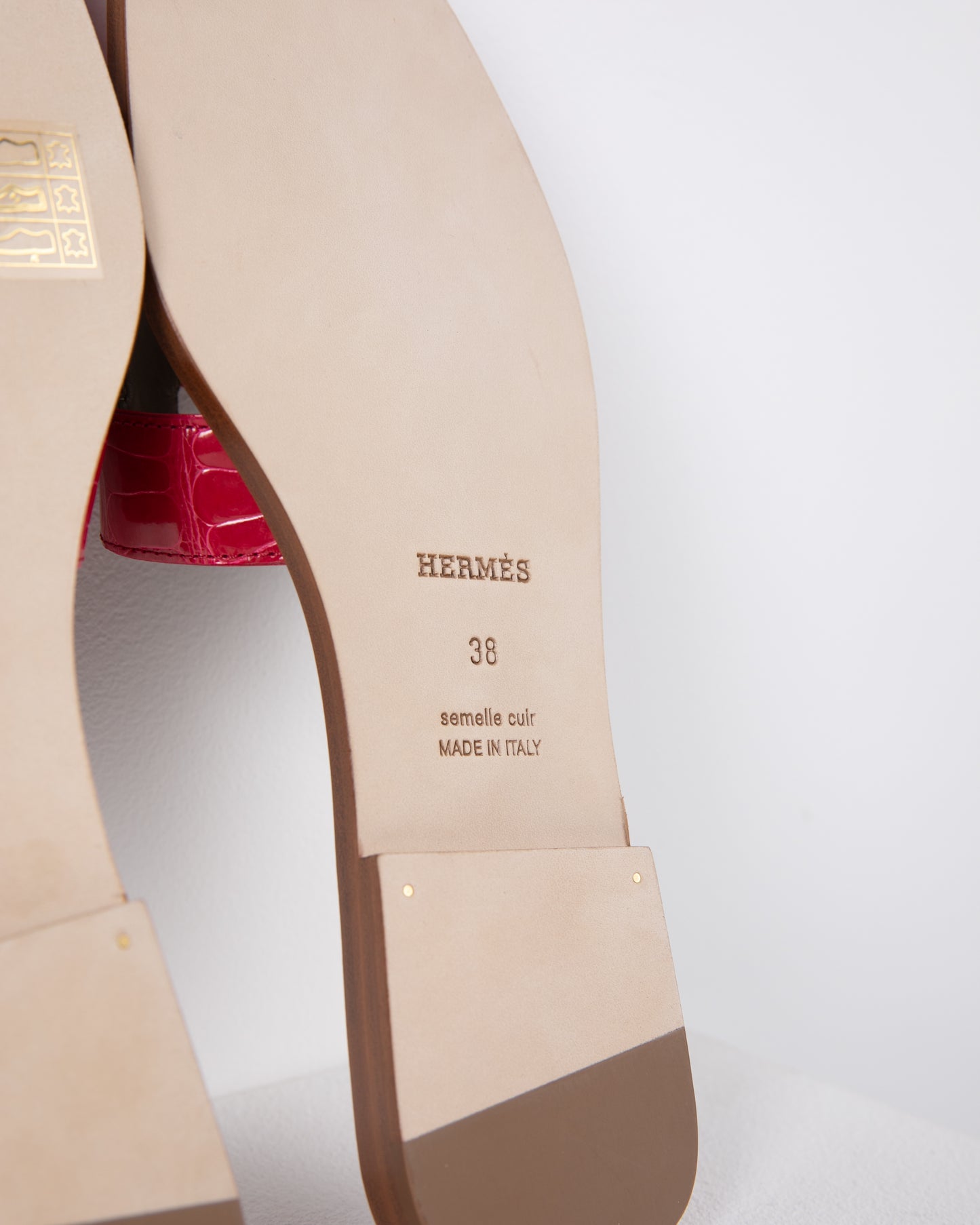 Oran Sandal in Rose Extreme Crocodile