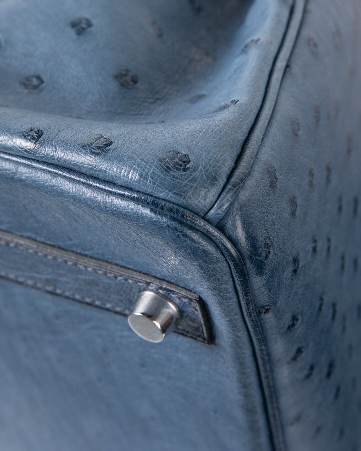 Birkin 30 in Blue Roi Ostrich with Palladium Hardware
