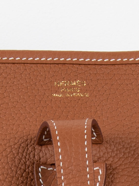 Evelyne Gold Togo Leather GM Bag