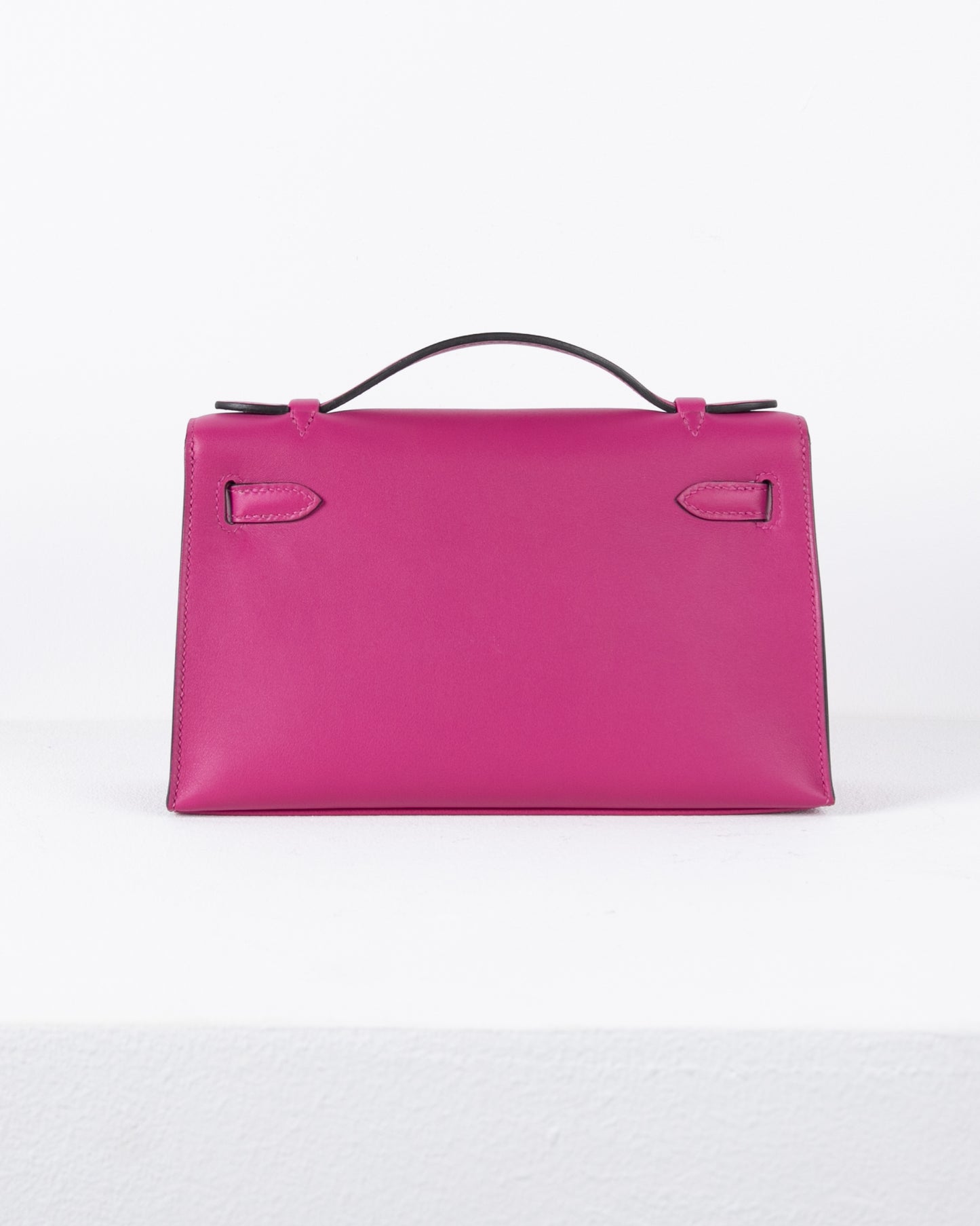 Kelly Pochette in Rose Pourpre Swift with Palladium Hardware