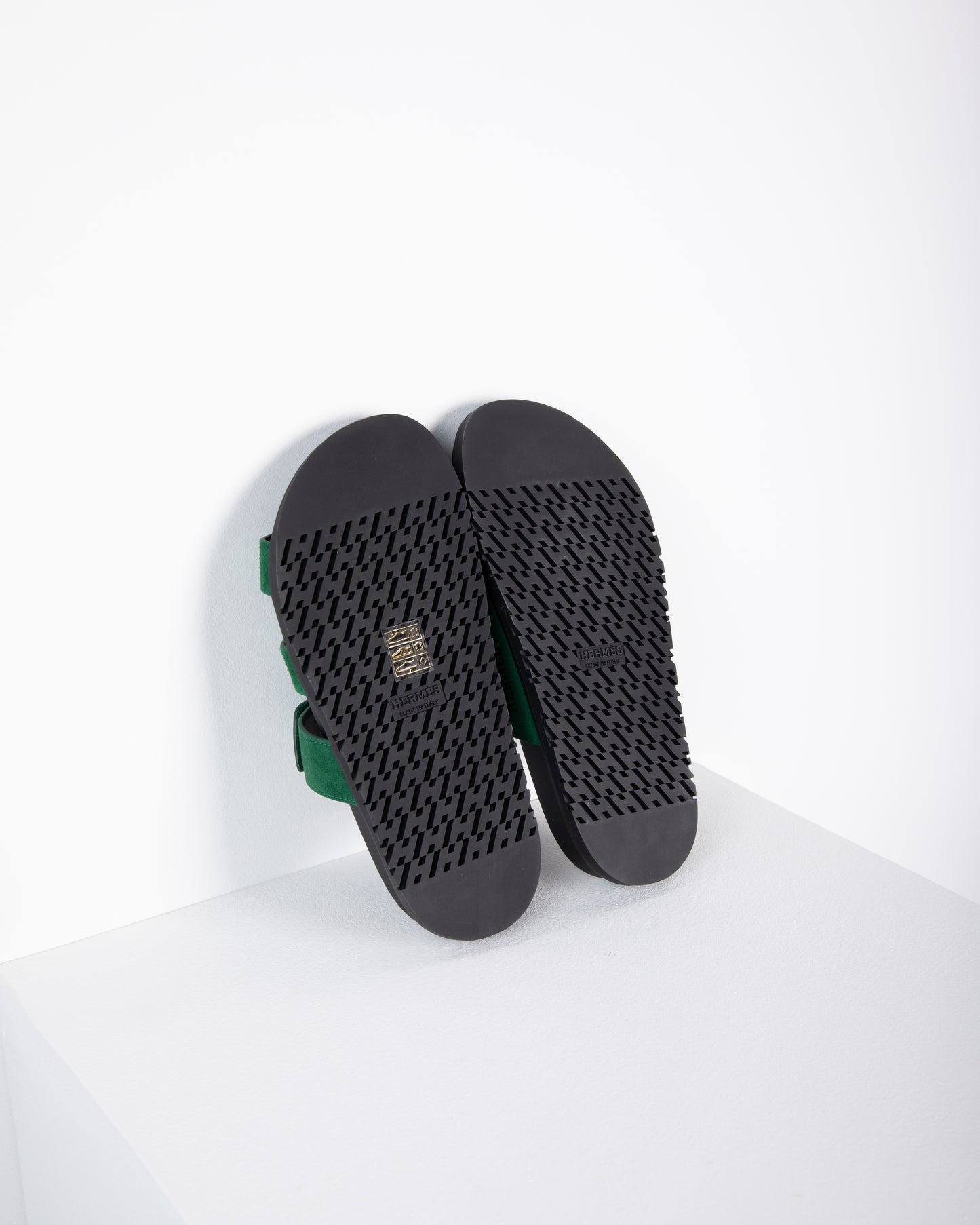 Chypre Sandal in Green Suede