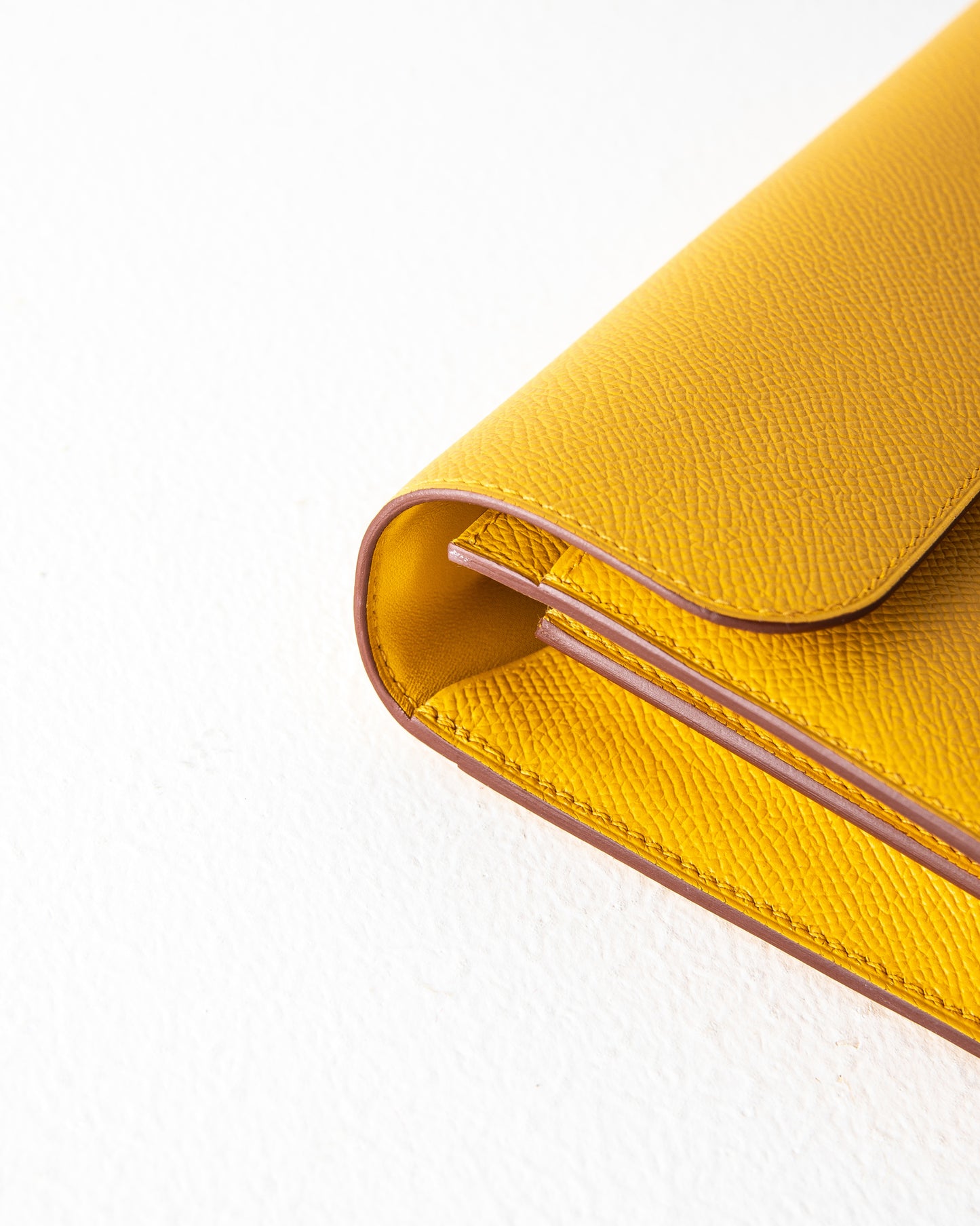 Constance Long To Go Wallet Jaune Ambre with Gold Hardware