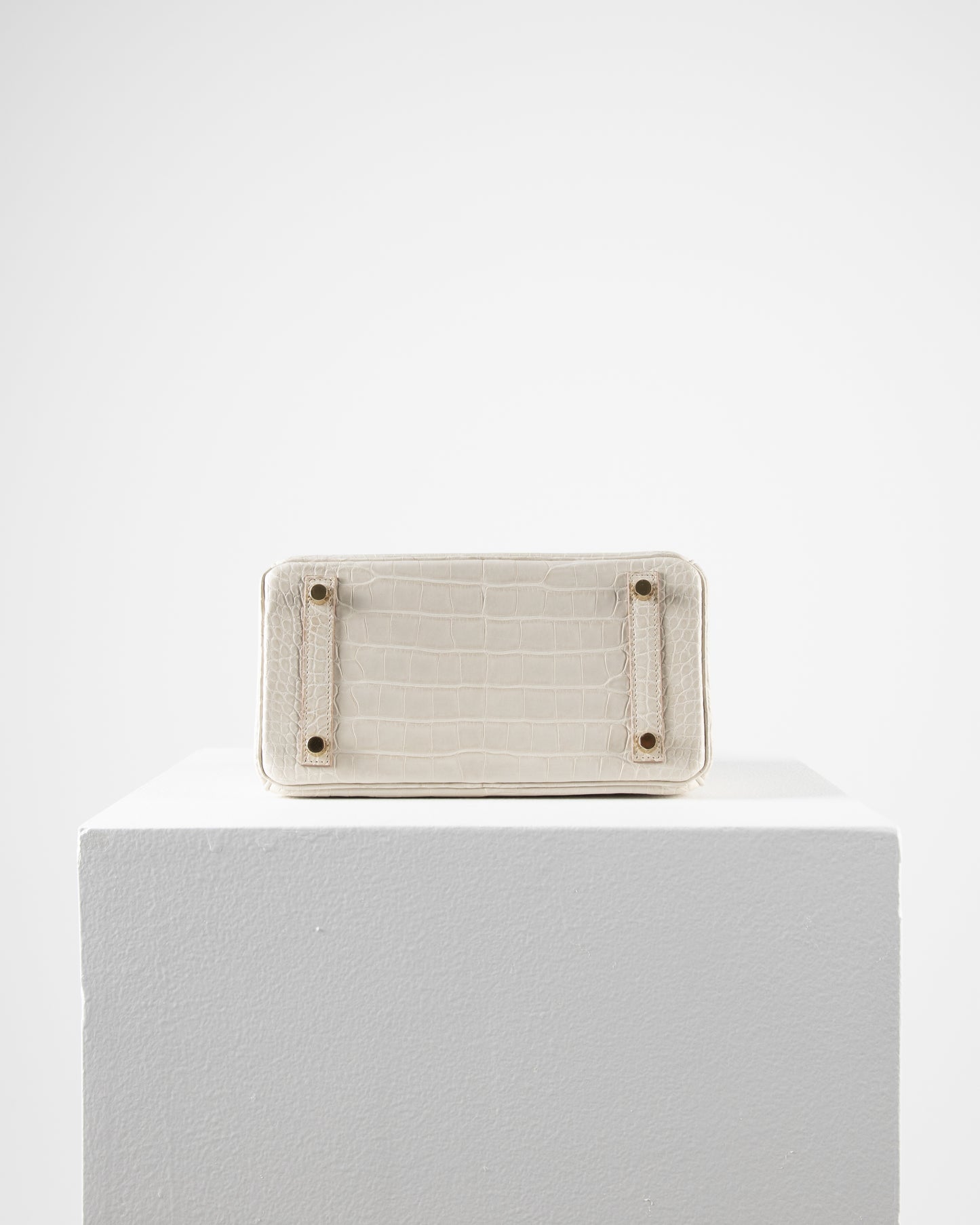 Birkin 25 in Matte Beton Alligator Mississippiensis with Gold hardware