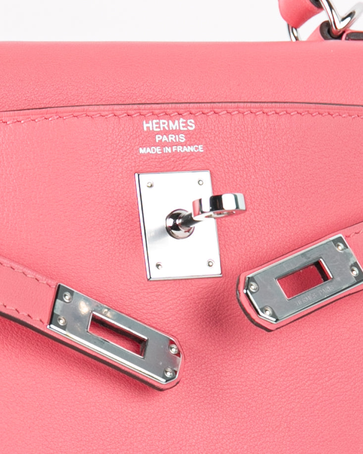 Kelly 25 in Rose Azalee Swift with Palladium Hardware