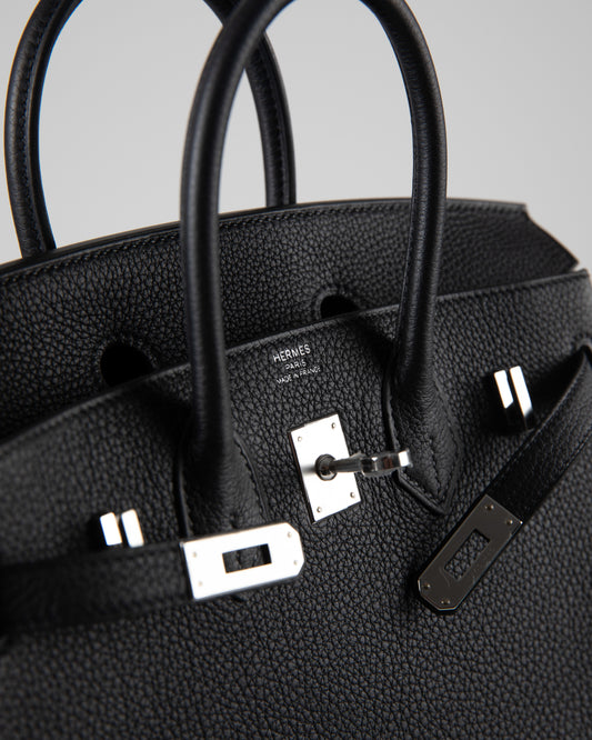 Birkin 25 Black in Togo Leather with Palladium Hardware